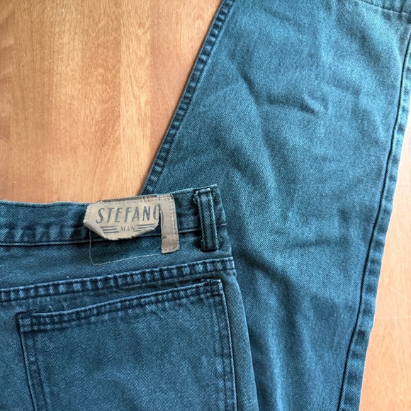 Stefano Green Denim Jeans 36X34 Straight Leg - Picture 10 of 14